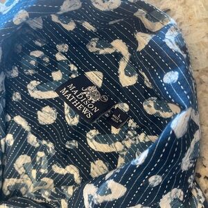 Madison Mathews Blue Maxi Dresses Lot of 2 Large Tassels Comfort Cotton